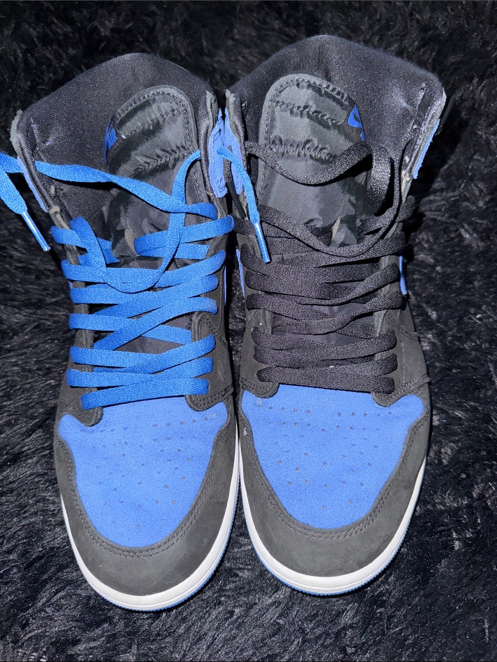 Men's High-Top Sneakers in Black and Blue